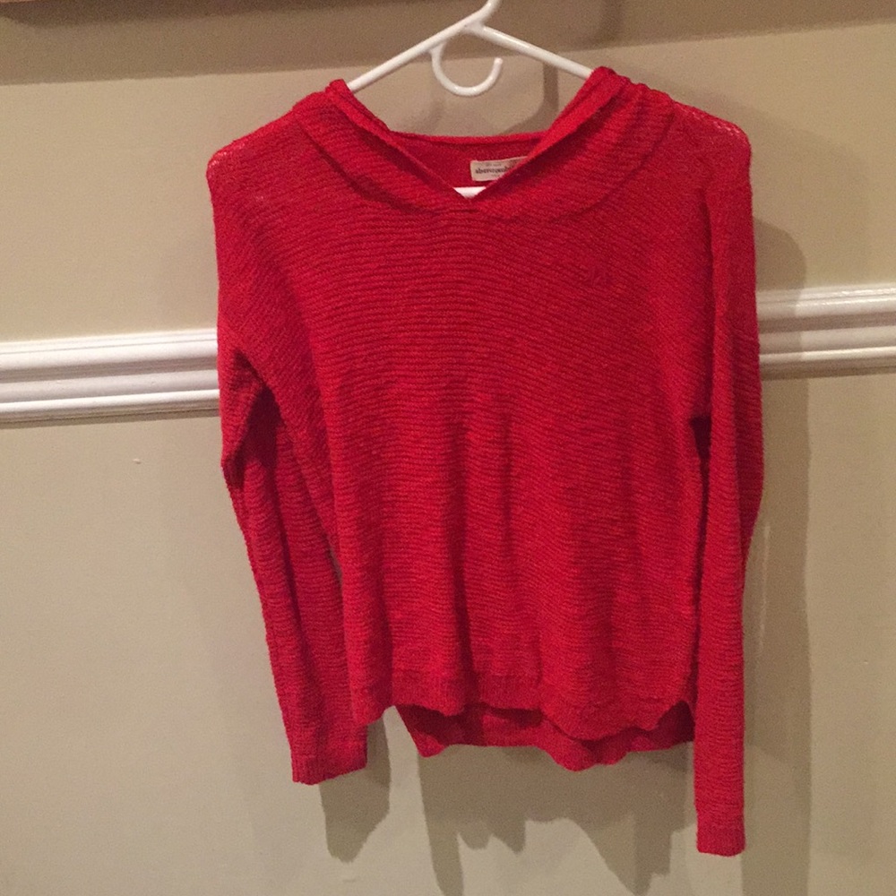 Red Abercrombie pullover sweater